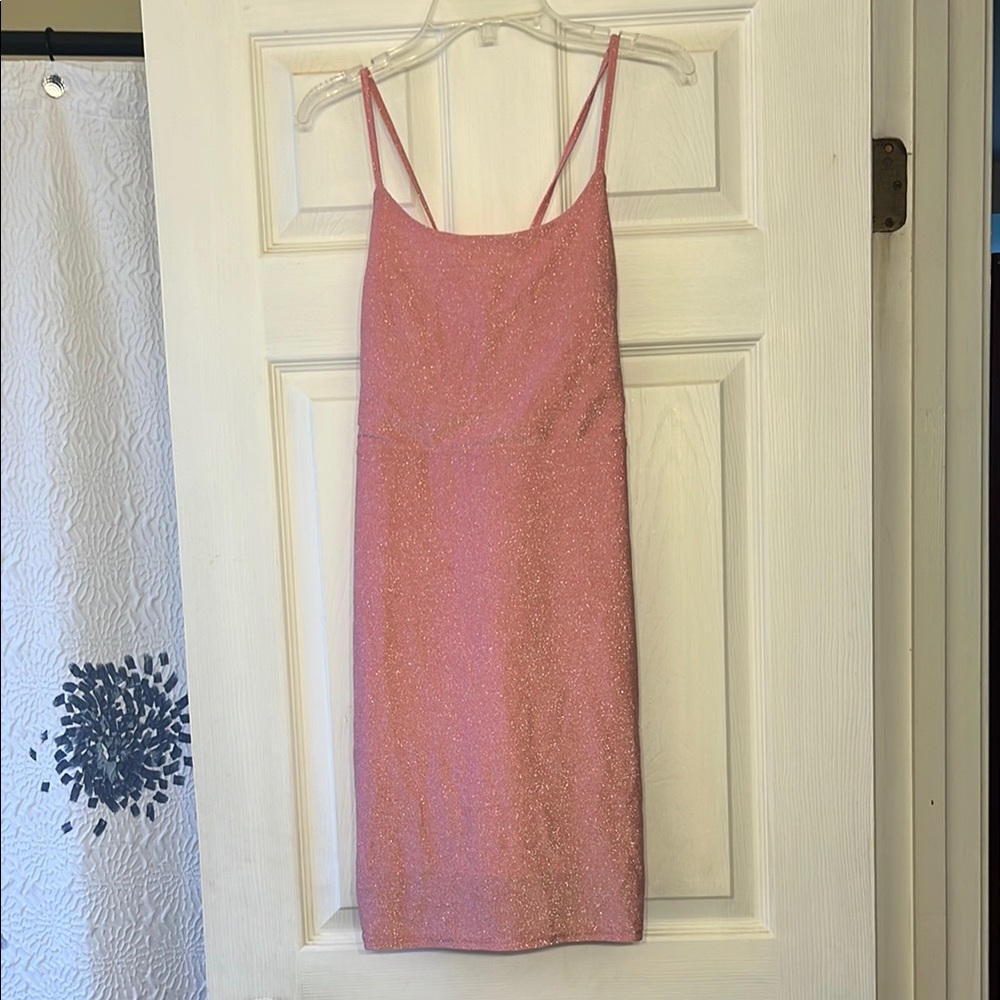 Elegant Pink Glitter Dress